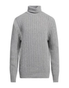 Paoloni Man Turtleneck Grey Size 44 Wool, Polyamide