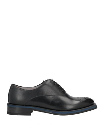 Pollini Woman Lace-up Shoes Black Size 8 Soft Leather