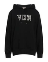 Valentino Logo Detailed Drawstring Hoodie In Black