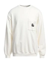 Berna Man Sweatshirt Cream Size Xl Cotton In White