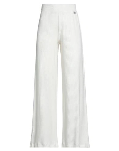 Berna Woman Pants White Size L Viscose, Polyamide, Polyester