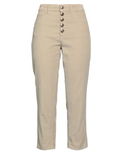 Dondup Woman Pants Sand Size 31 Cotton, Lyocell, Elastane In Beige