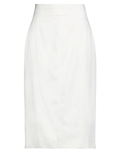 N°21 WOMAN MIDI SKIRT IVORY SIZE 8 VISCOSE, ELASTANE