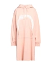 Mm6 Maison Margiela Graphic-print Hooded Dress In Pink