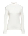Berna Woman Turtleneck Cream Size S Viscose, Polyamide, Polyester In White