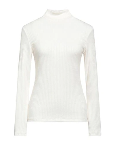 Berna Woman Turtleneck Cream Size S Viscose, Polyamide, Polyester In White