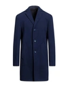 Grey Daniele Alessandrini Man Coat Navy Blue Size 42 Polyester, Viscose, Elastane In Navy Blue