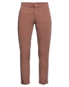 Exibit Man Pants Brown Size 32 Cotton, Elastane In Brown