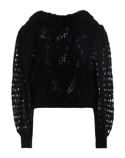 Alberta Ferretti Woman Sweater Black Size 8 Mohair Wool, Polyamide, Virgin Wool