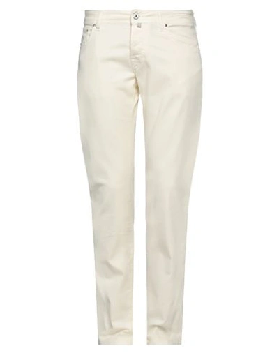 Jacob Cohёn Man Pants Cream Size 31 Cotton, Lyocell, Elastane In White