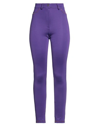 M Missoni Woman Pants Purple Size 4 Viscose, Polyamide, Elastane In Purple