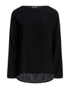 Rossopuro Woman Blouse Black Size M Silk, Elastane