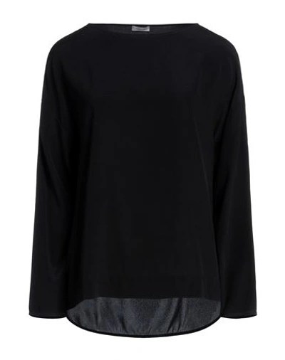 Rossopuro Woman Blouse Black Size M Silk, Elastane In Black