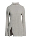 Alpha Studio Woman Turtleneck Light Grey Size 10 Alpaca Wool, Polyamide, Cotton, Modal, Elastane