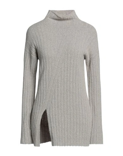 Alpha Studio Woman Turtleneck Light Grey Size 10 Alpaca Wool, Polyamide, Cotton, Modal, Elastane In Grey