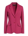 Caractere Caractère Woman Suit Jacket Magenta Size 8 Polyester, Polyamide, Elastane