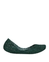 Melissa + Campana Woman Ballet Flats Dark Green Size 8 Pvc - Polyvinyl Chloride