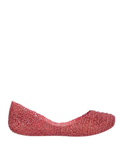 Melissa + Campana Woman Ballet Flats Tomato Red Size 5 Pvc - Polyvinyl Chloride In Tomato Red