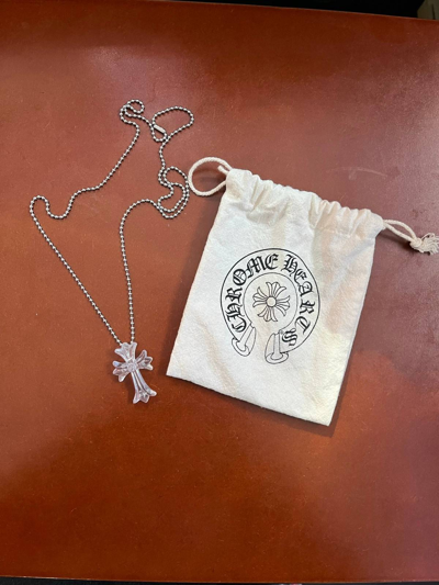 Pre-owned Chrome Hearts Silicone Necklace (clear / Transparent) In Transparent White
