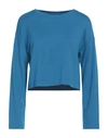 Majestic Filatures Woman Sweatshirt Azure Size 1 Viscose, Elastane In Blue