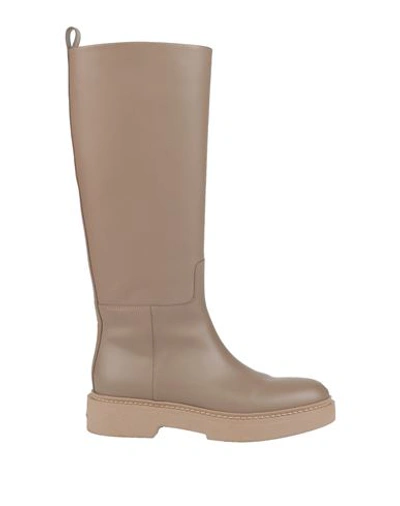 Santoni Woman Knee Boots Dove Grey Size 10 Soft Leather