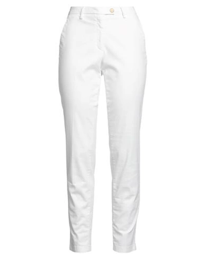 Michael Coal Woman Pants White Size 29 Cotton, Linen, Elastane In White