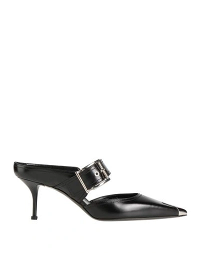 Alexander Mcqueen Woman Mules & Clogs Black Size 8 Soft Leather