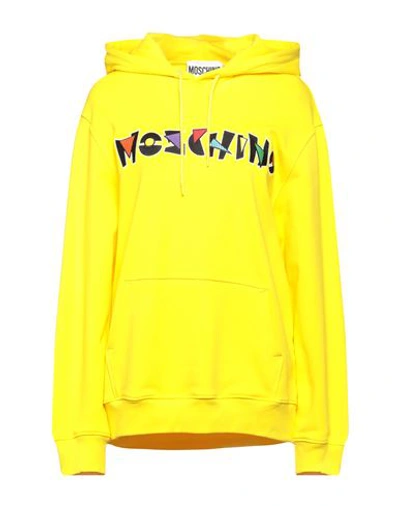 Moschino Woman Sweatshirt Yellow Size 6 Cotton