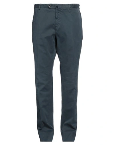 Incotex Man Pants Blue Size 40 Cotton, Elastane In Blue