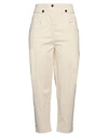 Tela Woman Pants Beige Size 8 Cotton, Elastane In Beige