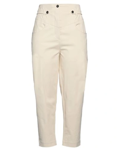 TELA TELA WOMAN PANTS BEIGE SIZE 8 COTTON, ELASTANE