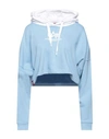 Alpha Industries Woman Sweatshirt Sky Blue Size L Cotton, Polyester In Blue