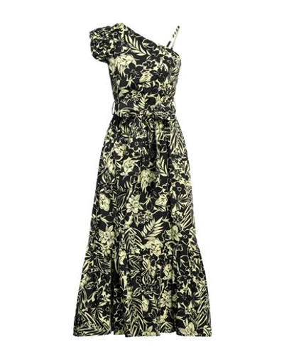 Pinko Woman Long Dress Yellow Size 8 Cotton
