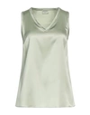 Brunello Cucinelli Woman Top Sage Green Size M Silk, Elastane