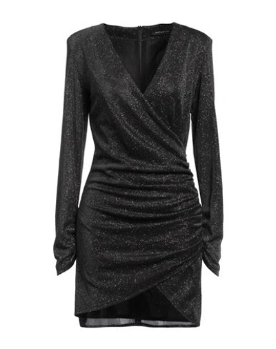 Actualee Woman Mini Dress Black Size 8 Polyamide, Metallic Fiber In Black