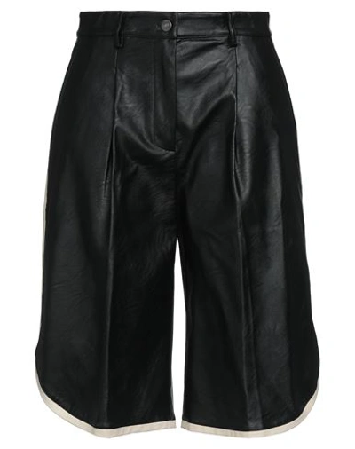 8pm Woman Shorts & Bermuda Shorts Black Size S Polyurethane, Rayon