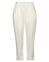 Iro Woman Pants Cream Size 10 Polyester, Rayon, Wool, Elastane In White