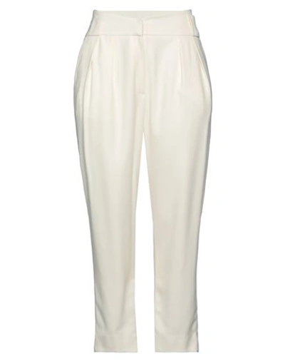 Iro Woman Pants Cream Size 10 Polyester, Rayon, Wool, Elastane In White