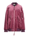 Dsquared2 Oversized Cotton Velvet Bomber Jacket In Pink