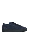 Doucal's Man Sneakers Navy Blue Size 6 Soft Leather, Textile Fibers
