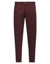 Liu •jo Man Man Pants Burgundy Size 30 Cotton, Elastane In Red