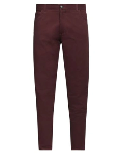 Liu •jo Man Man Pants Burgundy Size 30 Cotton, Elastane In Red