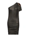 Met Jeans Woman Mini Dress Black Size S Viscose, Elastane