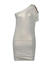 Met Jeans Woman Mini Dress Dove Grey Size M Viscose, Elastane