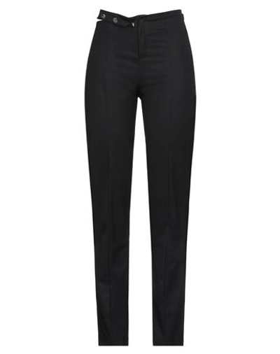 Ow Collection Woman Pants Black Size Xl Polyester, Viscose, Elastane