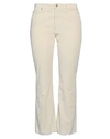 2w2m Woman Pants Cream Size 32 Cotton, Modal, Elastane In White