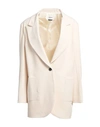 Berna Woman Blazer Ivory Size L Polyester, Elastane In White