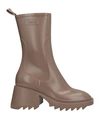 Chloé Woman Ankle Boots Dove Grey Size 6 Textile Fibers