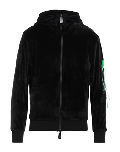 Alessandro Dell'acqua Man Sweatshirt Black Size 40 Polyester, Elastane