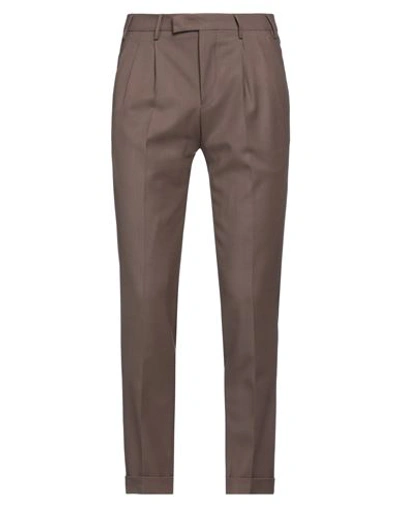 Pt Torino Man Pants Brown Size 32 Virgin Wool, Elastane In Brown
